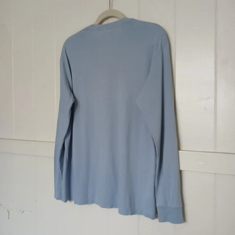 Vintage Polo Ralph‎ Lauren T-Shirt Long Sleeve Pocket Pony Logo Men's Small Blue